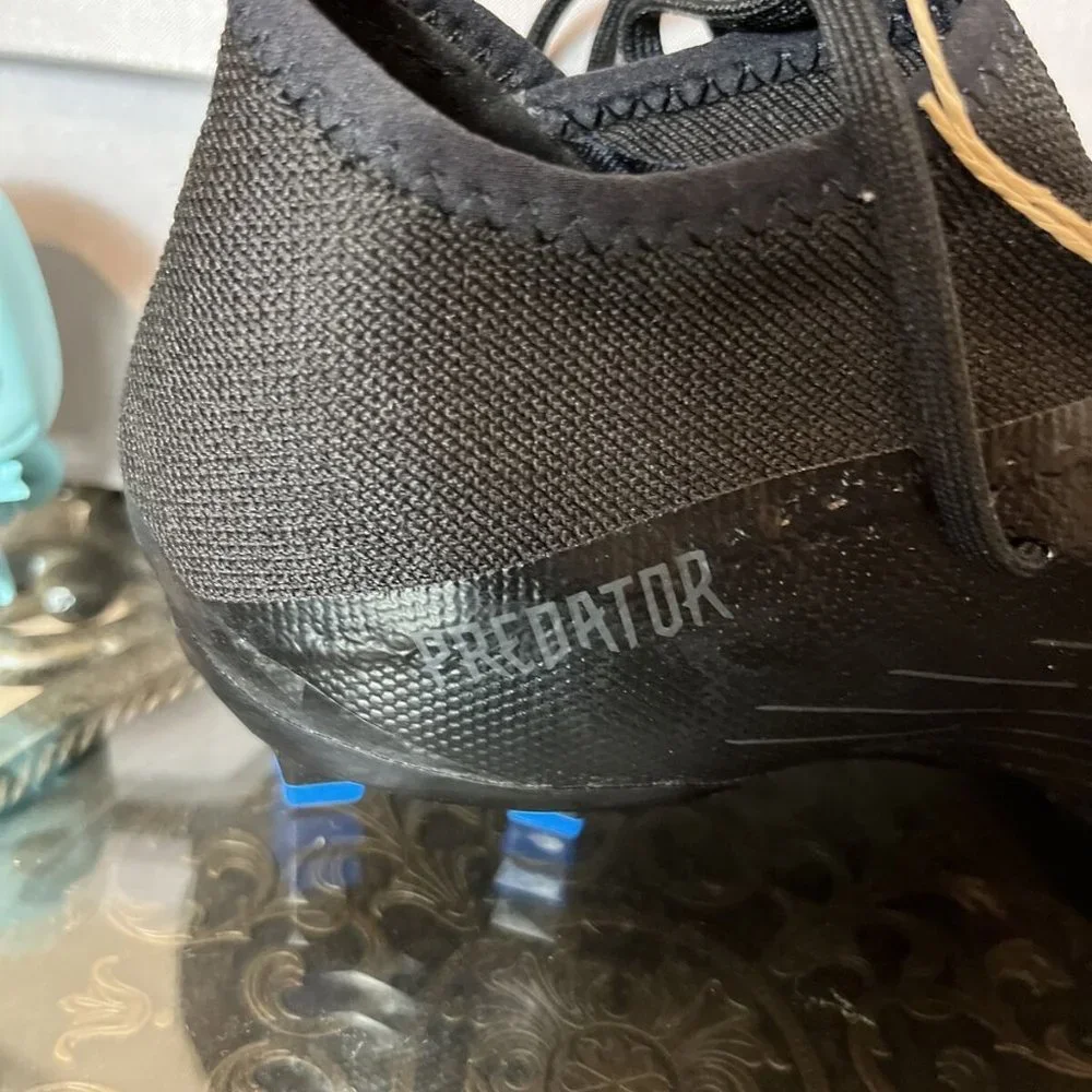 ✅ Adidas Predator Edge .3 FG Black Blue Soccer Cleats Men‎ Sz 5.5 / Women Sz 6.5
